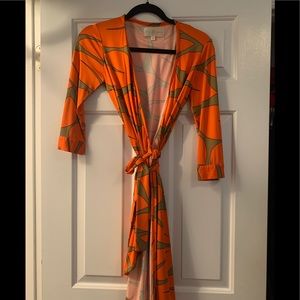 Tropic Print Silk Jersey Wrap Dress